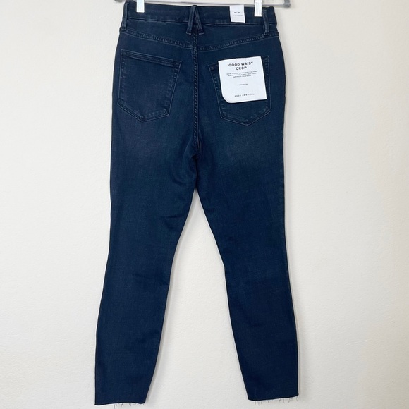 Good American Good Waist Crop Raw Hem Jeans in BLUE631 - Picture 8 of 16